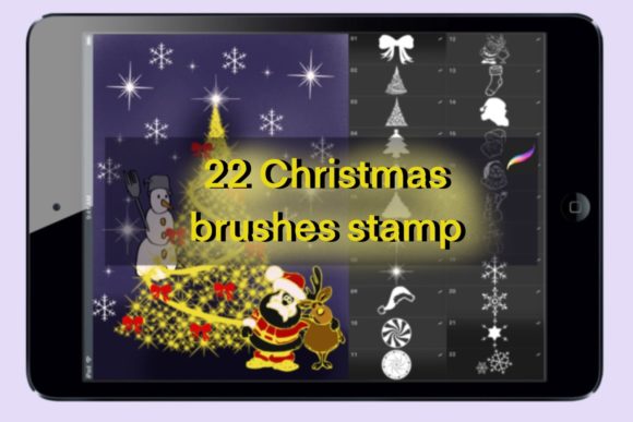 22 Brushes of Christmas Stamps for Procreate: Festive Digital Art