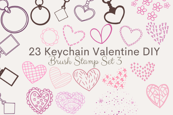 23 Keychain Valentine DIY Brush Stamp 3: A Procreate Guide