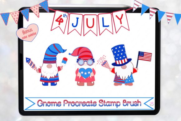 4th of July Procreate Brush Gnomes: Festive Design Toolkit