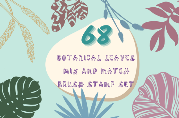 68 Botanical Leaf Mix&Match Brush Stamp