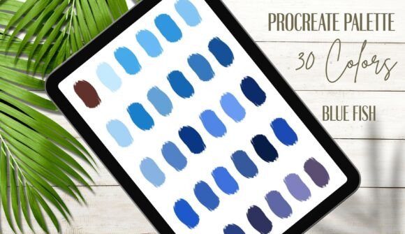 Blue Fish Procreate 30 Colors Palette: Dive into Deep Ocean Tones