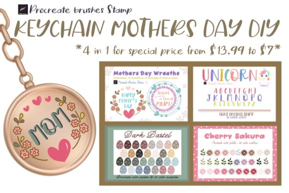Create Custom Mother's Day Keychains with Procreate Stamp Brushes