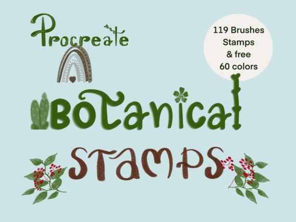 Elevate Your Art with 119 Botanical Brushes Stamps for Procreate
