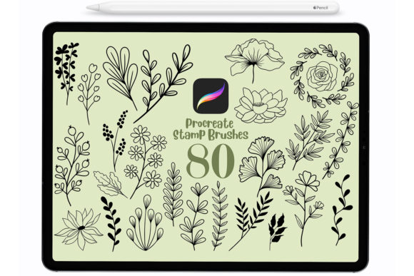 Elevate Your Art with 80 Botanical Stamp Brushes for Procreate