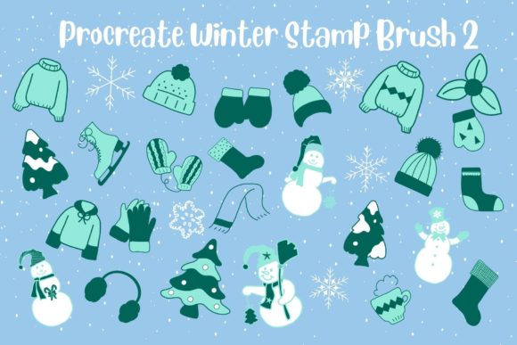 Elevate Your Winter Designs with Procreate Stamp Brushes