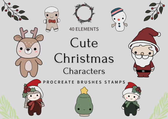 Procreate Brushes Christmas Characters: Festive Design Assets