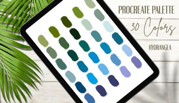Procreate Palette 30 Colors | Hydrangea: A Designer's Guide to Natural Harmony