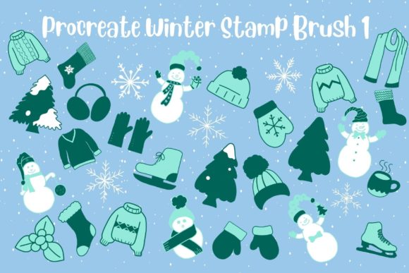 Procreate Winter Stamp Brush Set 1: Instant Winter Magic