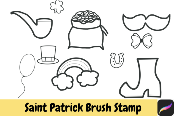 Saint Patrick Procreate Brush Stamps: Instant Festive Graphics